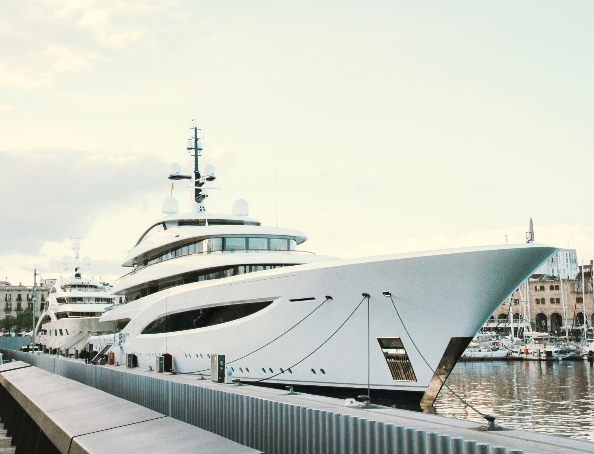 Bow of a yacht at anchor