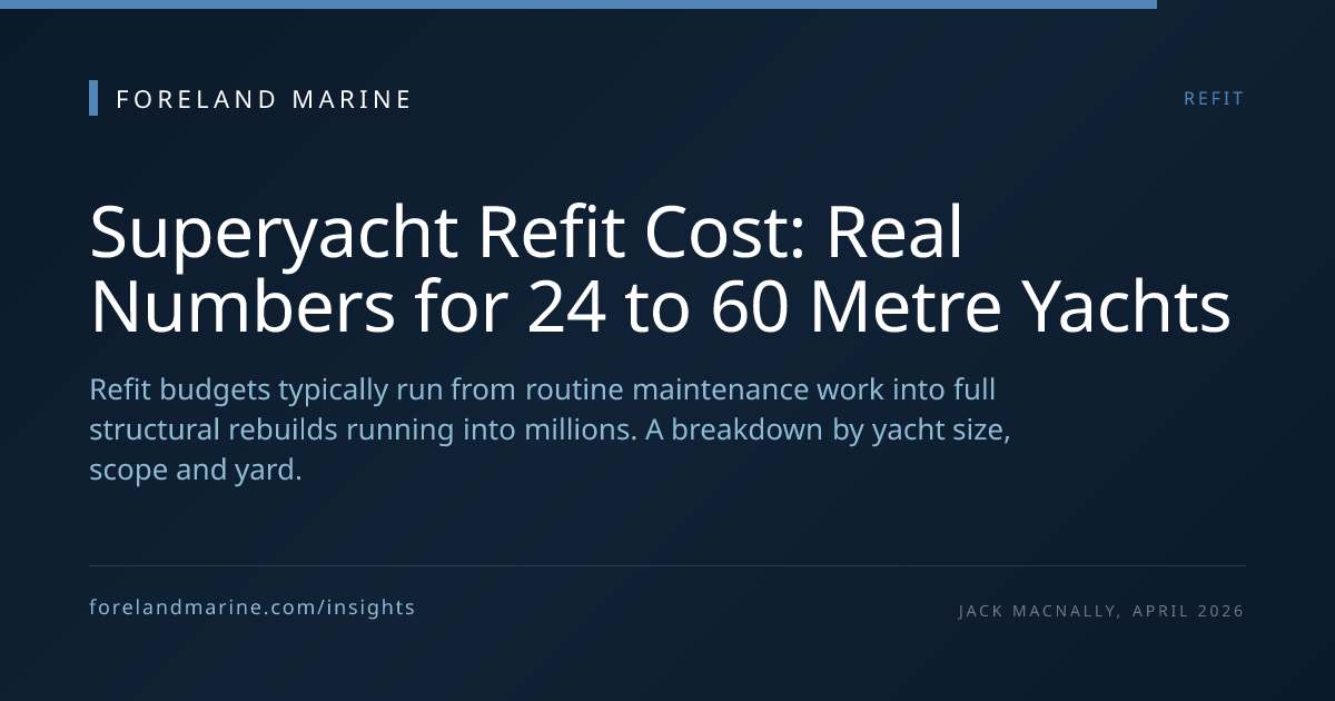 Superyacht Refit Cost: Real Numbers for 24 to 60 Metre Yachts