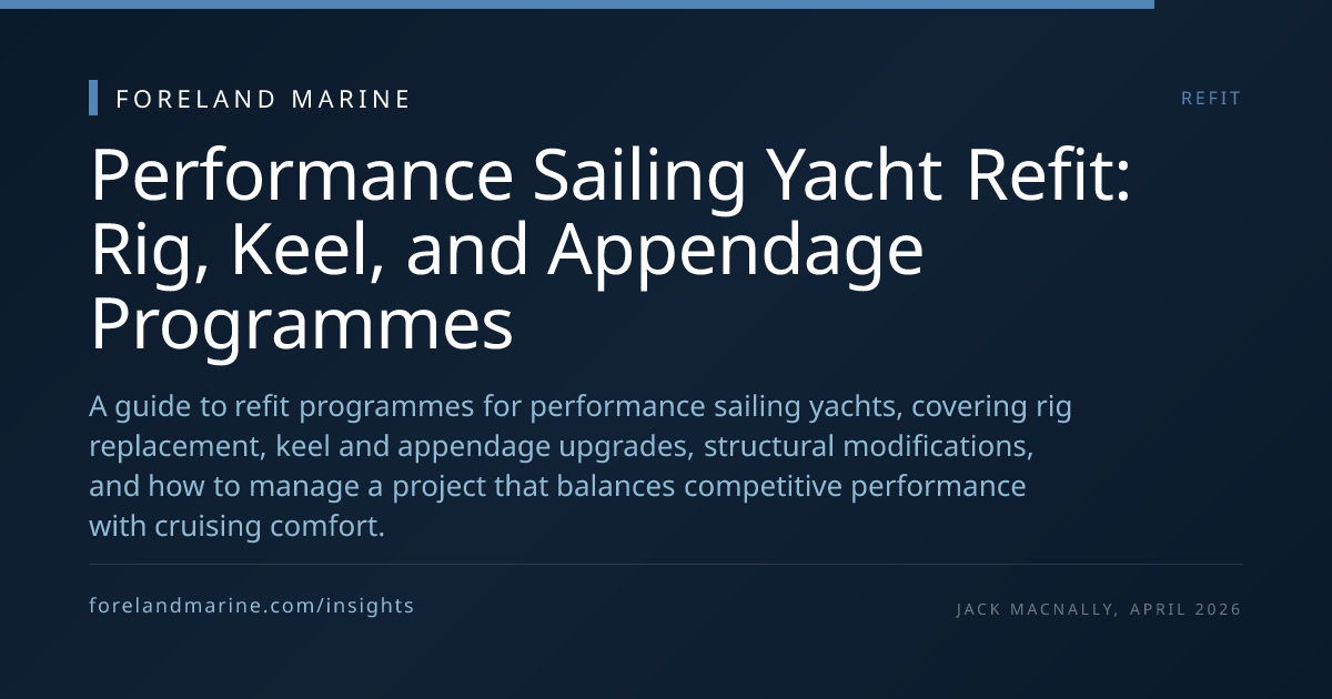 Performance Sailing Yacht Refit: Rig, Keel, and Appendage Programmes